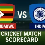 Zimbabwe vs India Cricket Match Scorecard